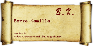 Berze Kamilla névjegykártya